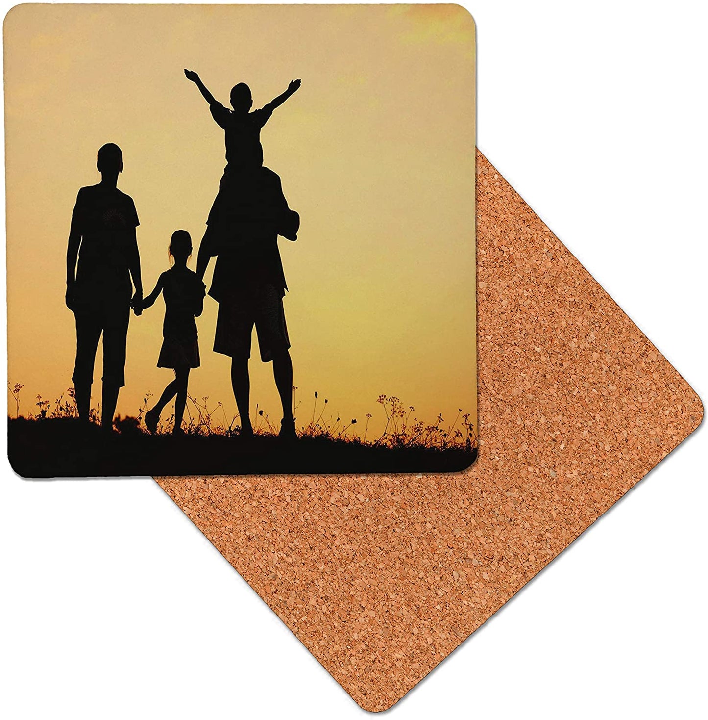 ShopQuality4U Personalised Customised Square Coaster with own photo (Set of 4)