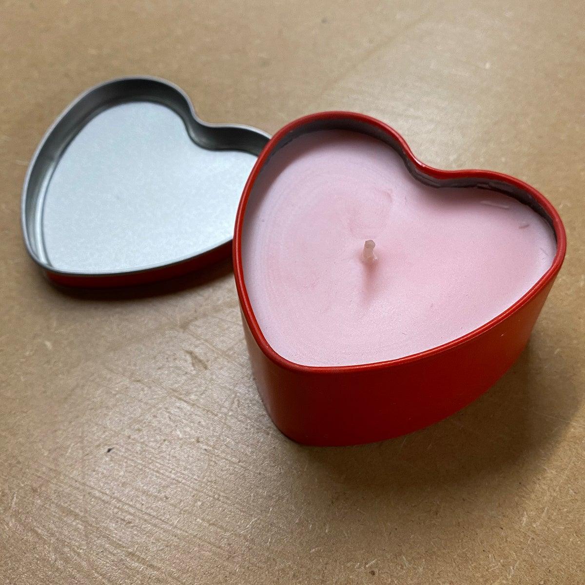 Merry Christmas Heart Tin Red Heart Shaped Tins With Scented Rose Candle for him or her - shopquality4u